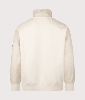 Diagonal Raised Fleece Quarter Zip Sweatshirt by C.P. Company. Shot by EQVVS. Back shot.