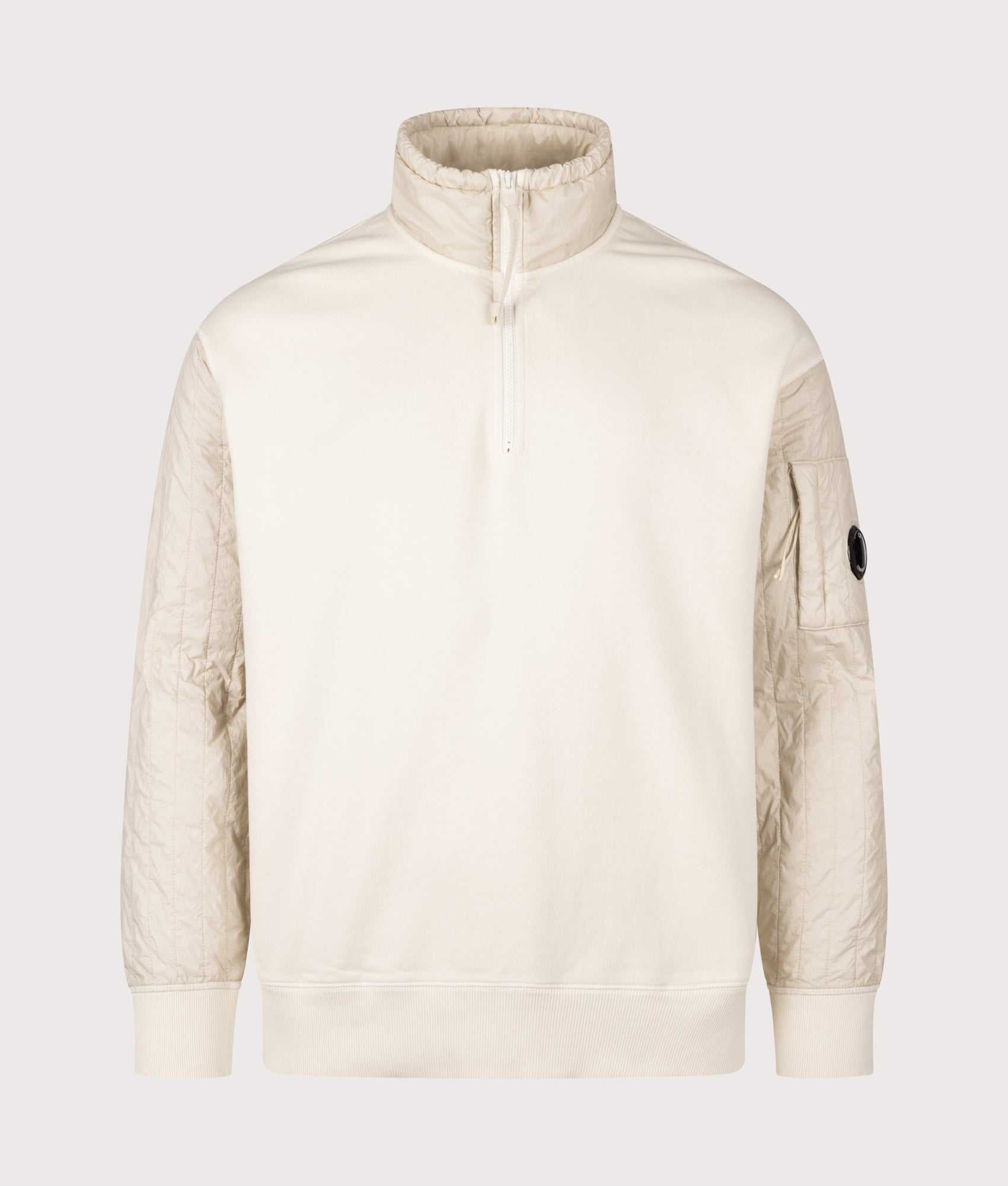 Diagonal Raised Fleece Quarter Zip Sweatshirt by C.P. Company. Shot by EQVVS. Front shot.