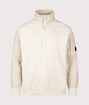 Diagonal Raised Fleece Quarter Zip Sweatshirt by C.P. Company. Shot by EQVVS. Front shot.