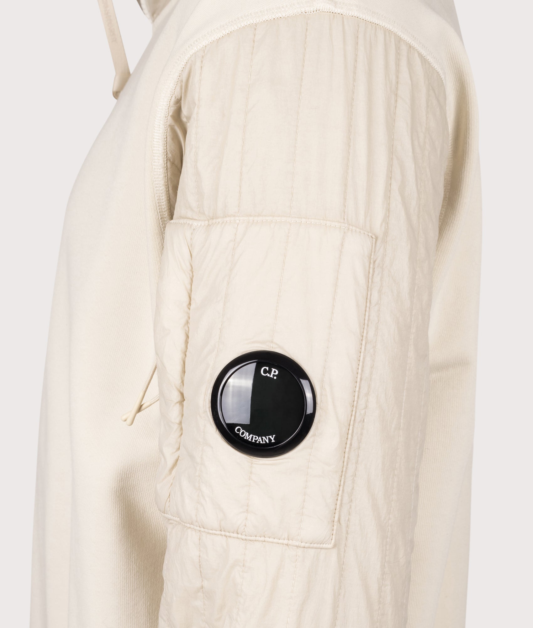 Diagonal Raised Fleece Quarter Zip Sweatshirt by C.P. Company. Shot by EQVVS. Detail shot.