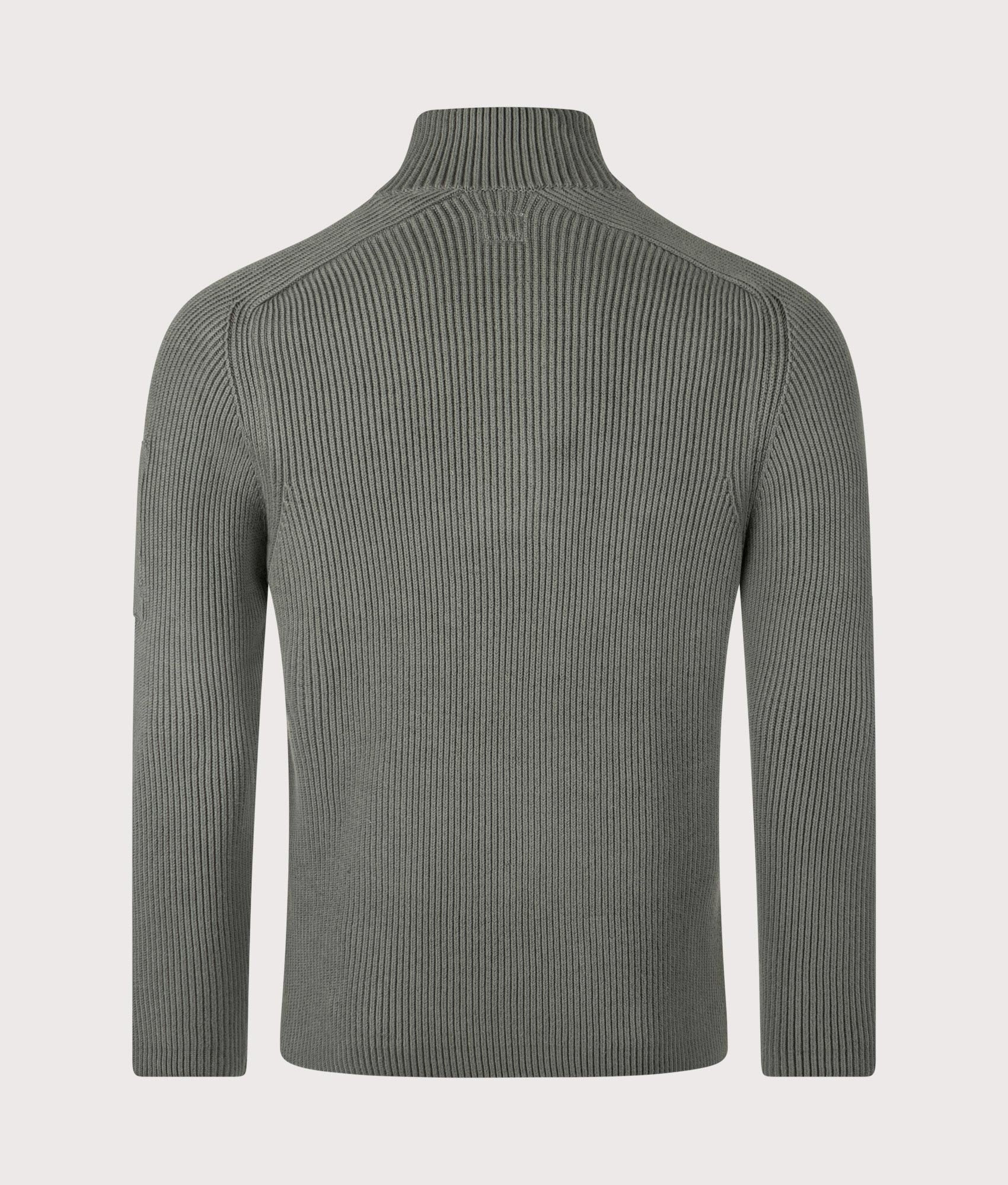 Full Rib Half Button Jumper. Shot by EQVVS. Back shot.