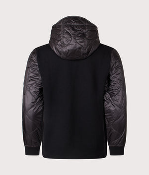 Extrafine Merino Wool Mixed Hooded Zip D.D. Shell Sweater. Back shot.