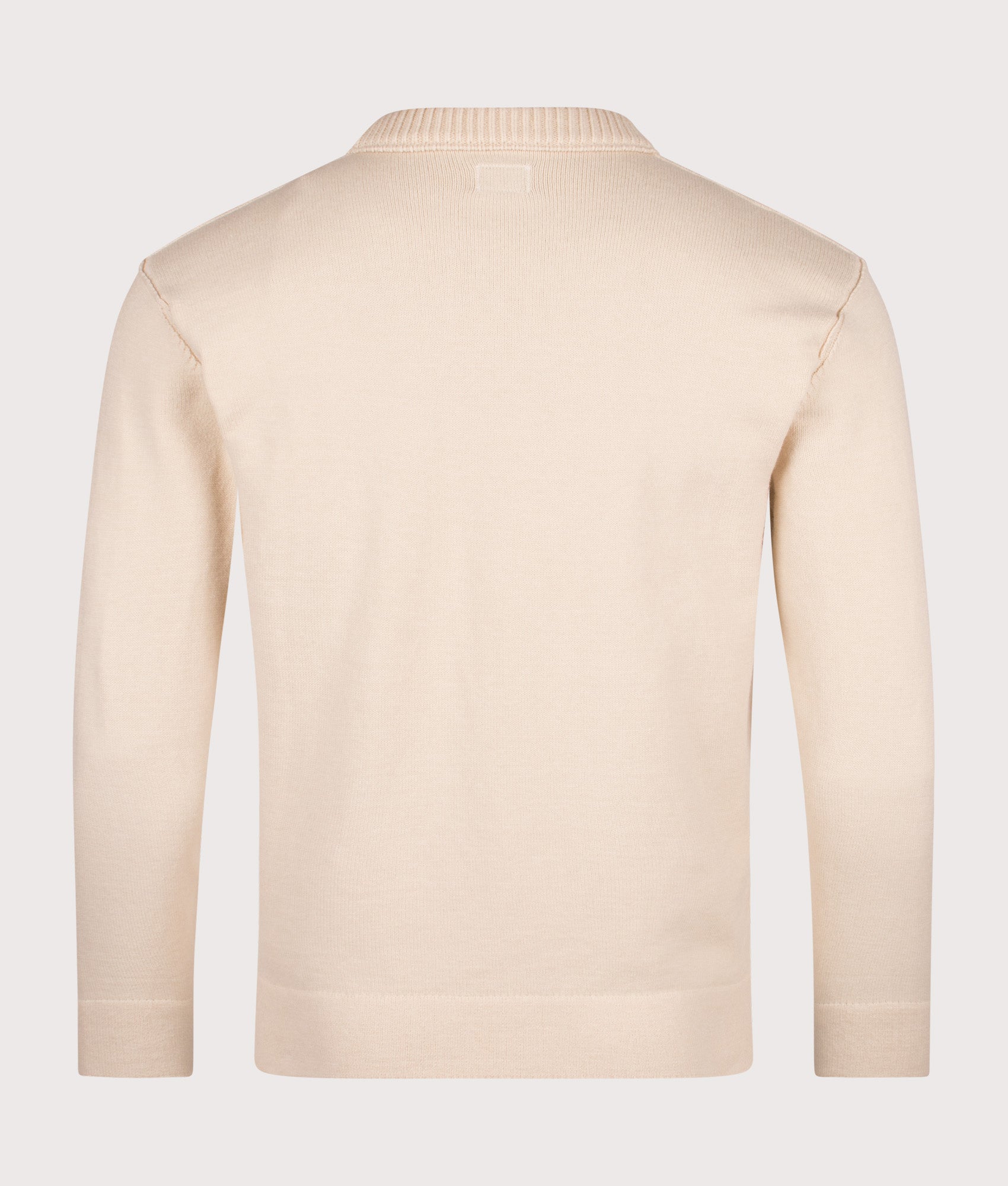 Knitted Crewneck Pocket Sweatshirt in Pistachio Shell | Cotton Blend | C.P. Company | EQVVS | Back shot 