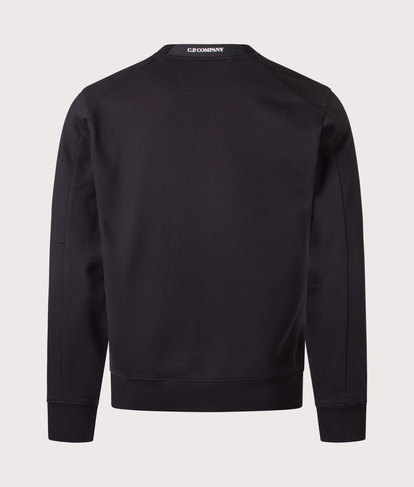 Diagonal Raised Fleece Lens Sweatshirt in Black | 100% Cotton | C.P. Company | EQVVS | Back shot 
