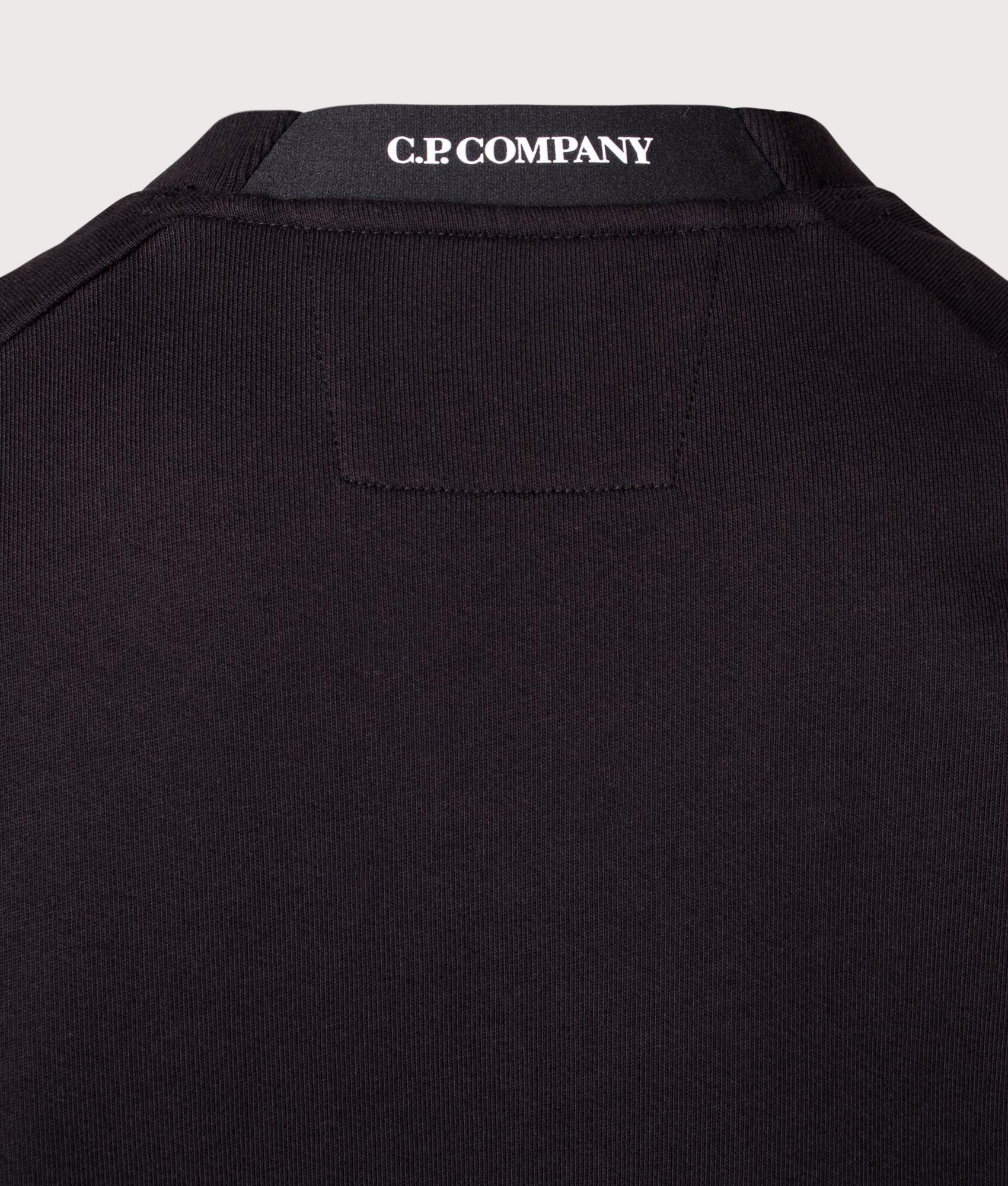 Diagonal Raised Fleece Lens Sweatshirt in Black | 100% Cotton | C.P. Company | EQVVS | Back detail shot 