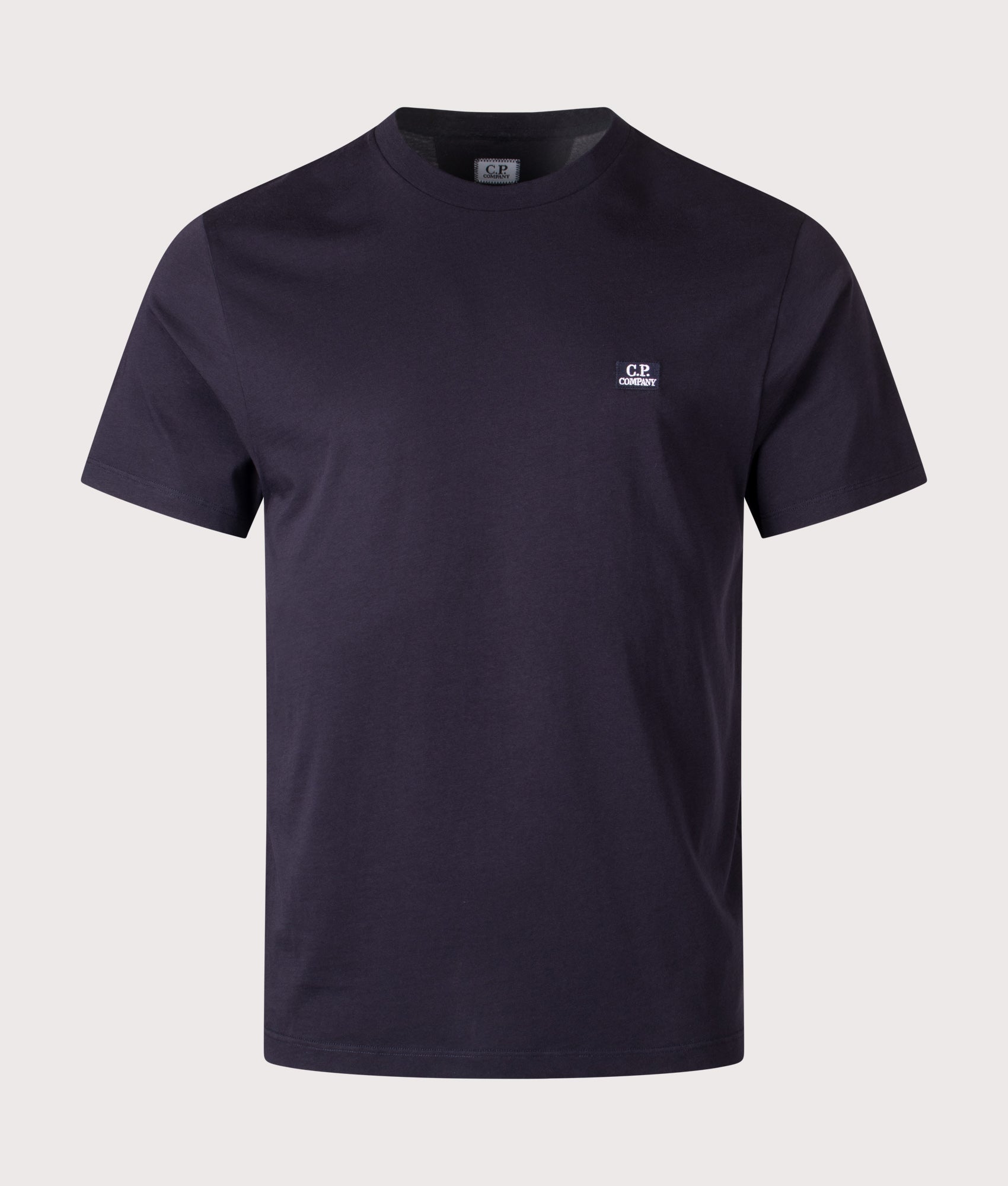 Jersey Logo Patch T-Shirt in Total Eclipse | 100% Cotton | C.P. Company | EQVVS | Front shot 