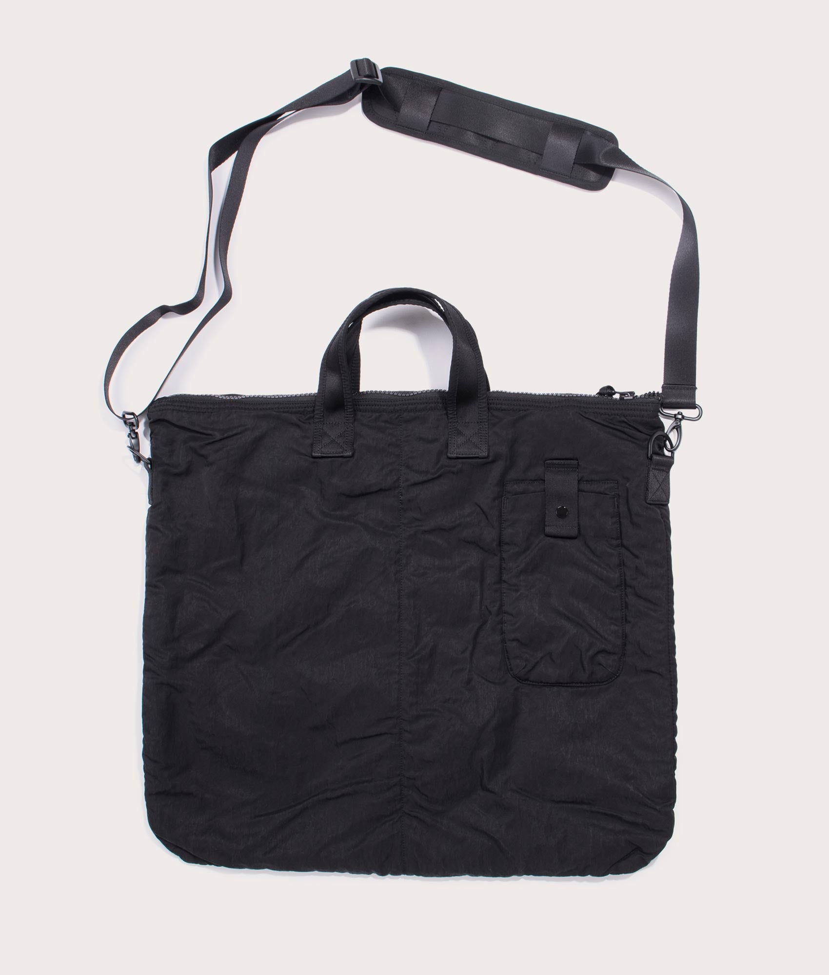 Nylon B Crossbody Rucksack by C.P. Company in Black. Shot by EQVVS. Back shot.