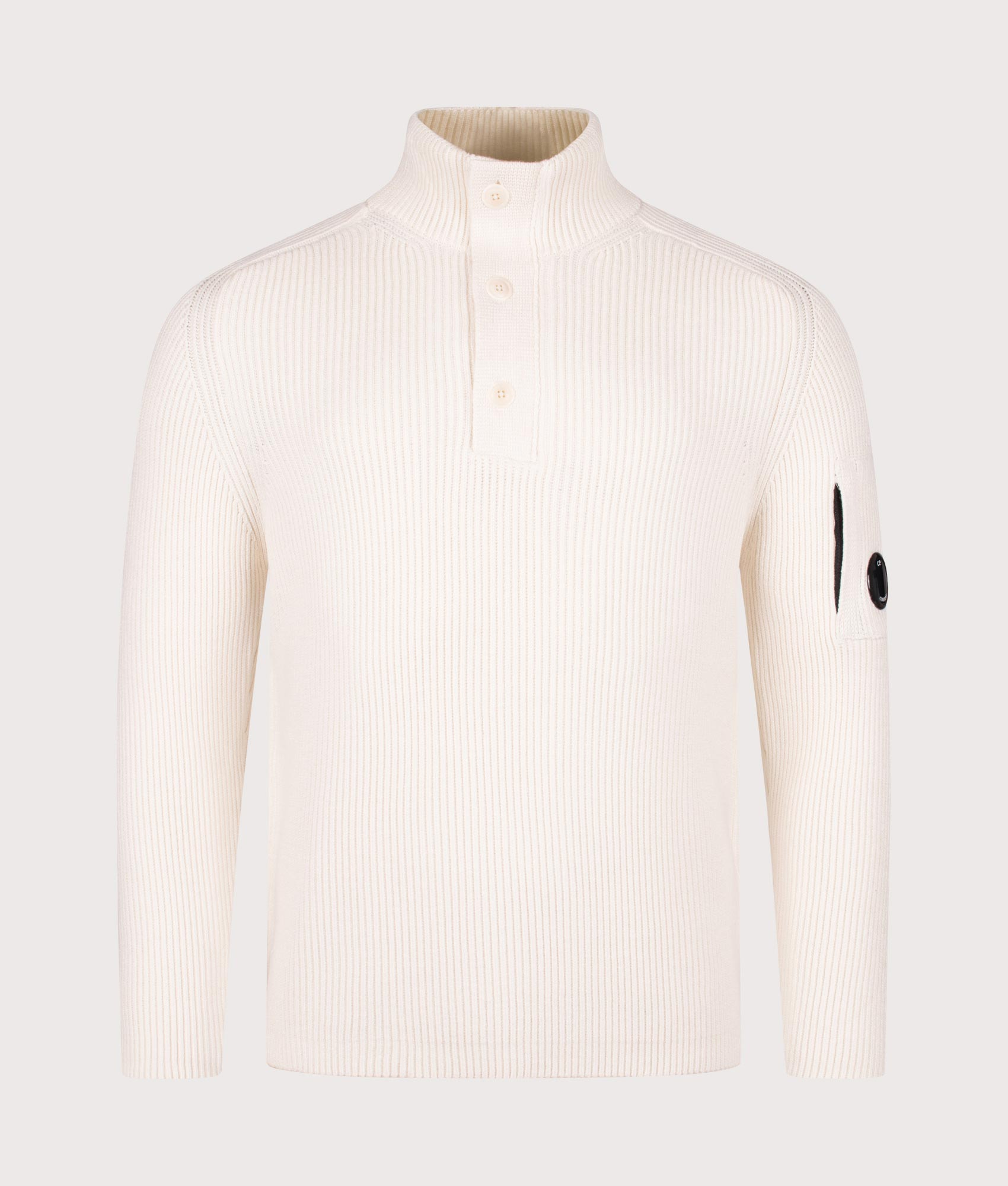Full Rib Half Button Jumper. Shot by EQVVS. Front shot.