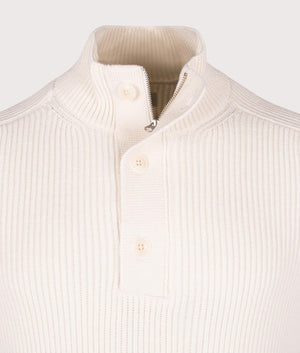 Full Rib Half Button Jumper. Shot by EQVVS. Detail shot collar.