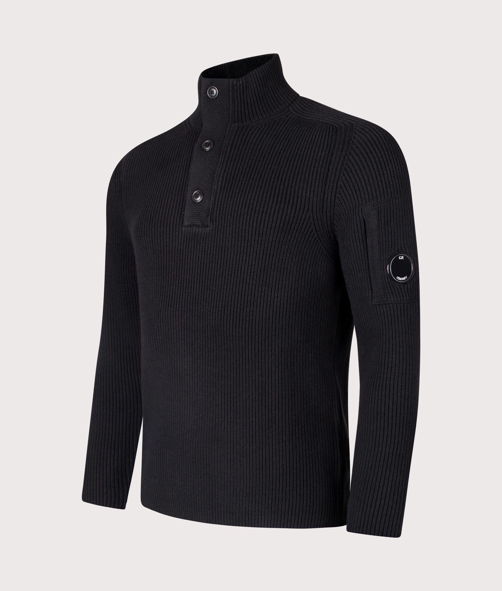 Full Rib Half Button Jumper. Shot by EQVVS. Front detail shot.