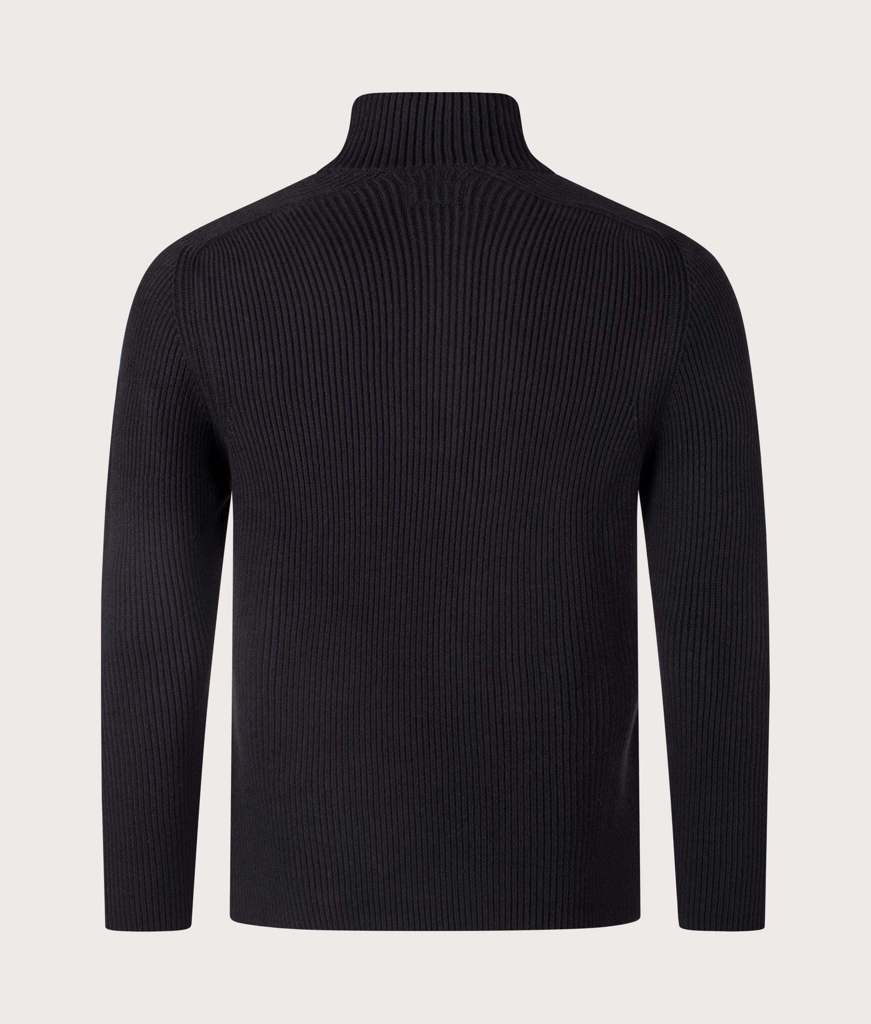 Full Rib Half Button Jumper. Shot by EQVVS. Back shot.