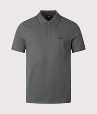 Stretch Piqué Striped Collar Polo Shirt: 978 Dark Shadow 