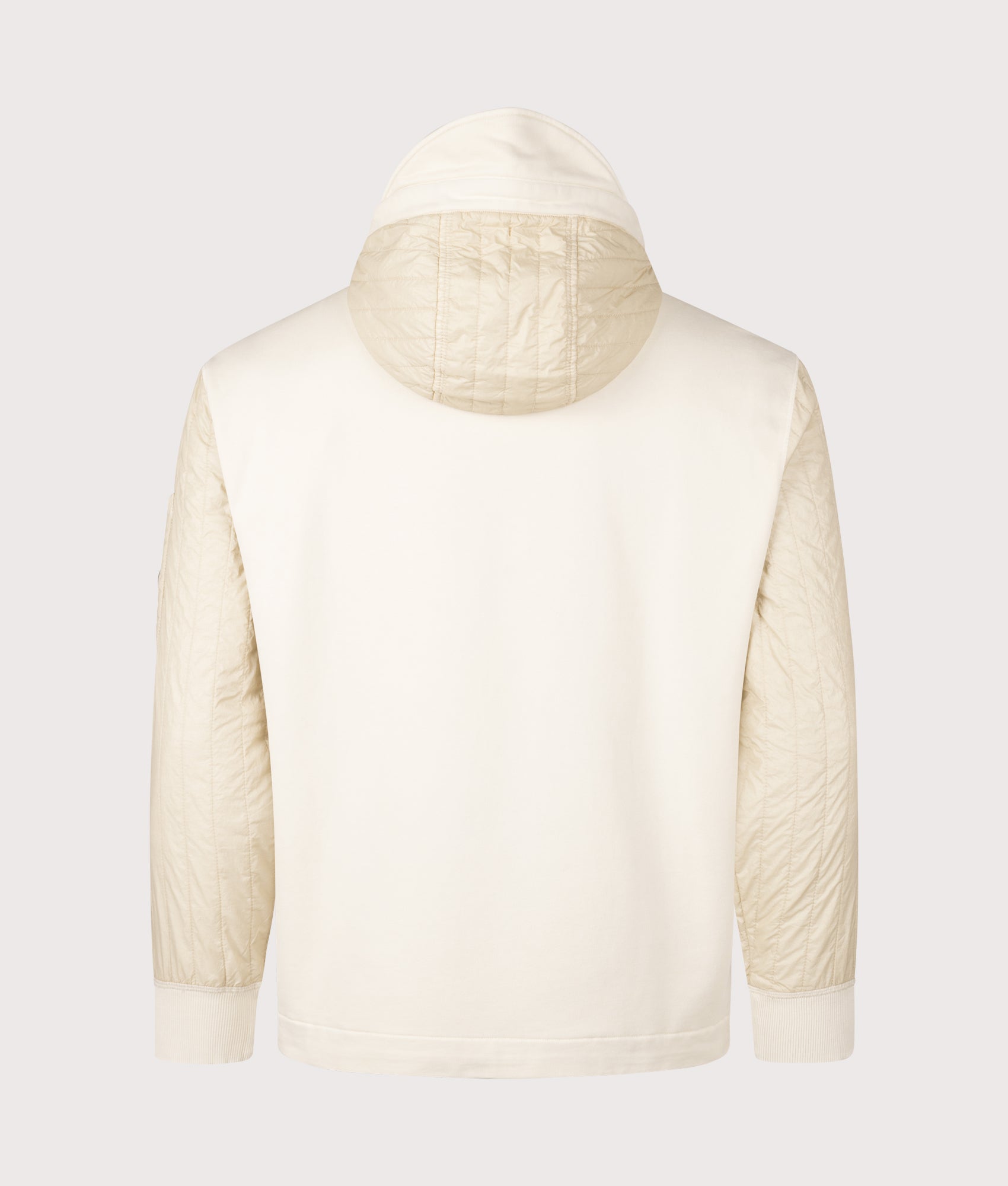 Diagonal Raised Fleece Full Zip Hooded Sweatshirt. Shot by EQVVS. Back shot.