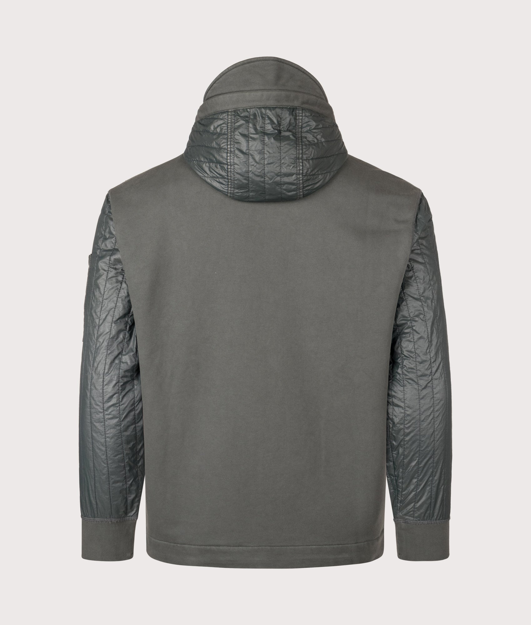 Diagonal Raised Fleece Full Zip Hooded Sweatshirt. Shot by EQVVS. Back shot.