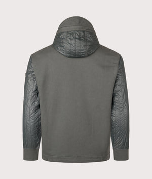 Diagonal Raised Fleece Full Zip Hooded Sweatshirt. Shot by EQVVS. Back shot.