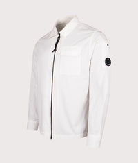 Organic Gabardine Zipped Lens Overshirt: 103 Gauze White 