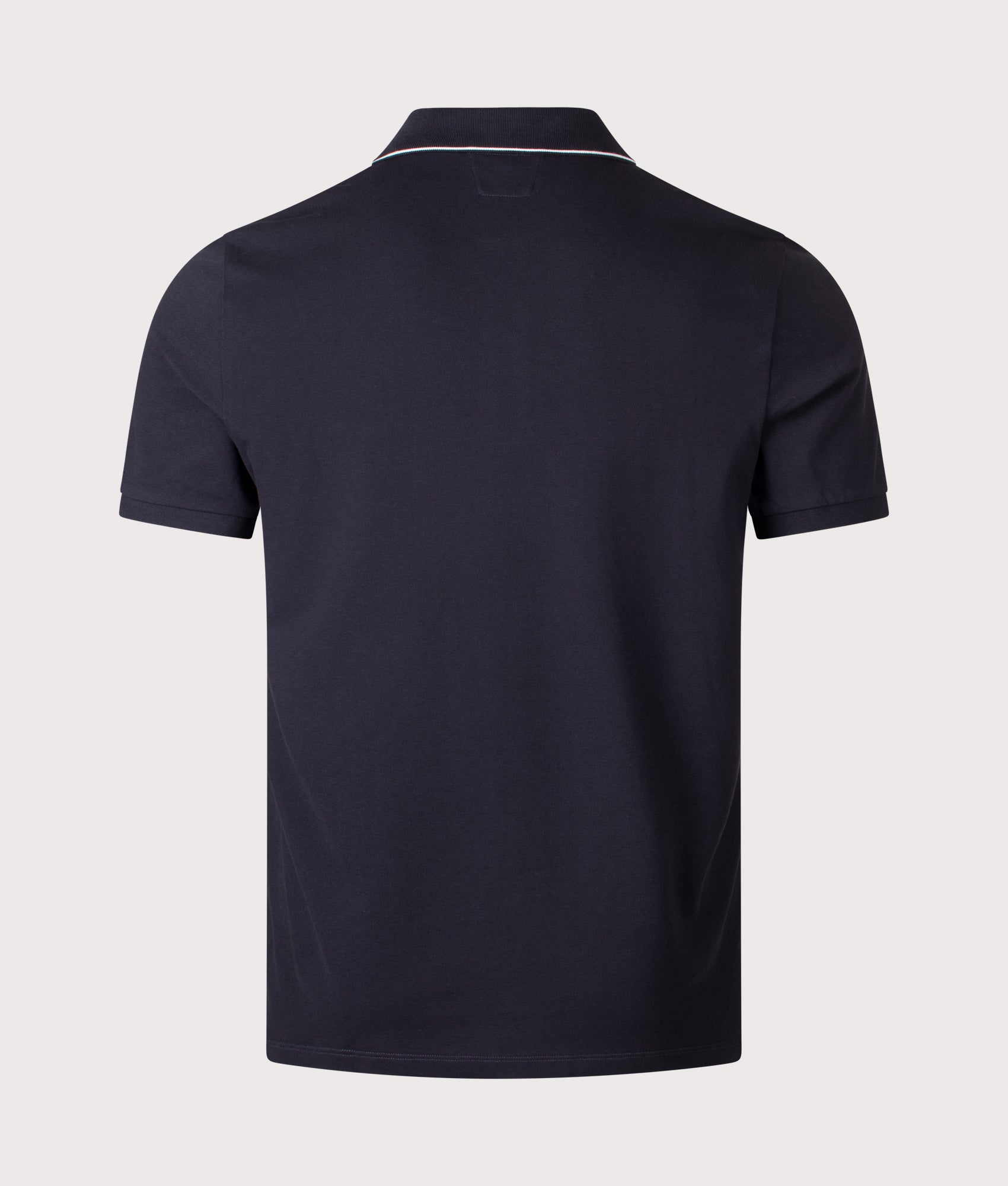 Stretch Piquet Logo Polo Shirt in Total Eclipse | C.P. Company | EQVVS | Back shot 