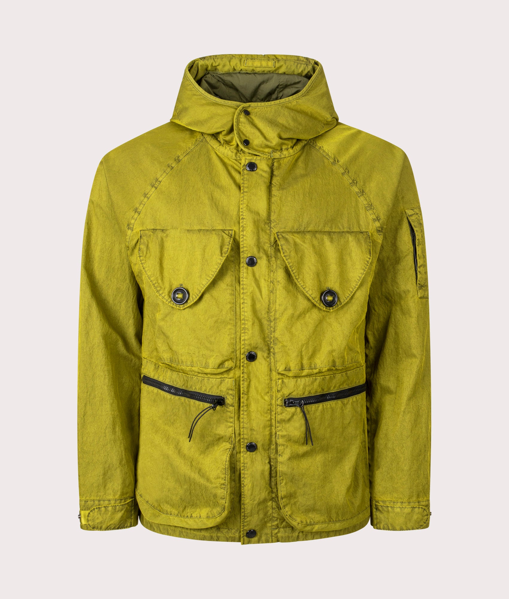 Panama-R Mixed Goggle Jacket in Antique Moss | 100% Polyamide | C.P. Company | EQVVS | Front shot 