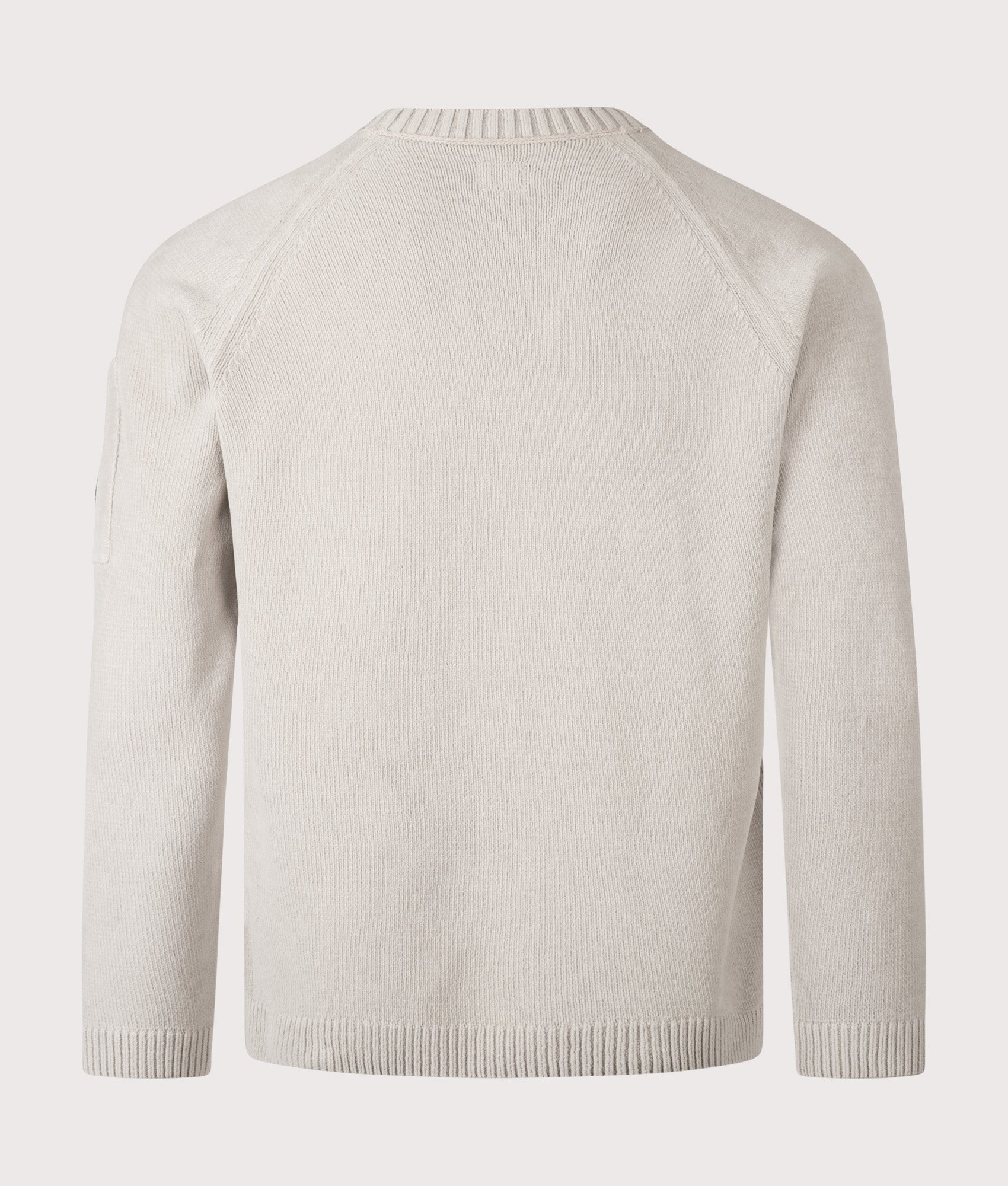 Cotton Chenille Crewneck Lens Jumper in Dove | Cotton Chenille | C.P. Company | EQVVS | Back shot 