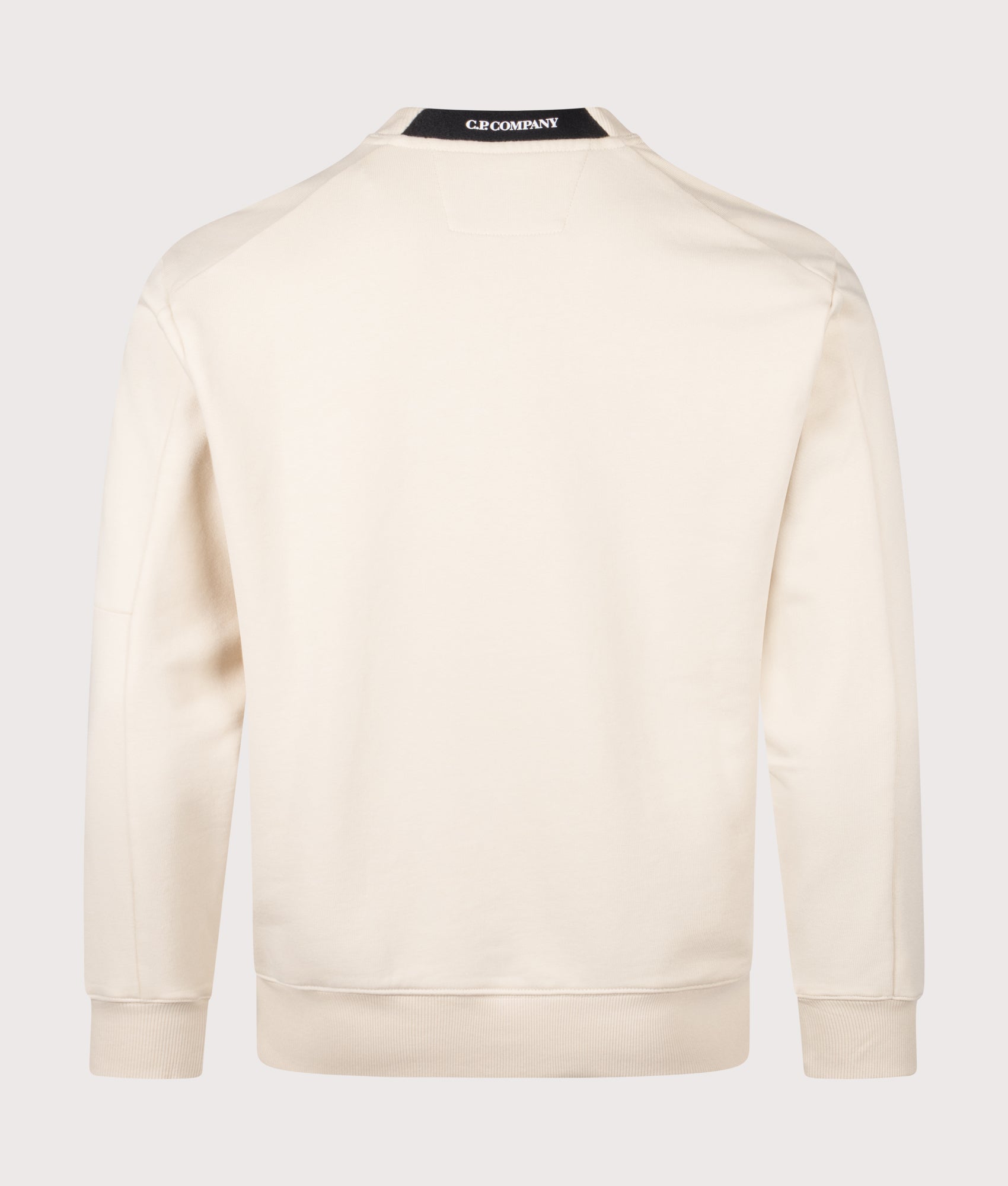 C.P. Company Diagonal Raised Fleece Lens Sweatshirt in Frozen Dew at EQVVS Menswear. Back shot.
