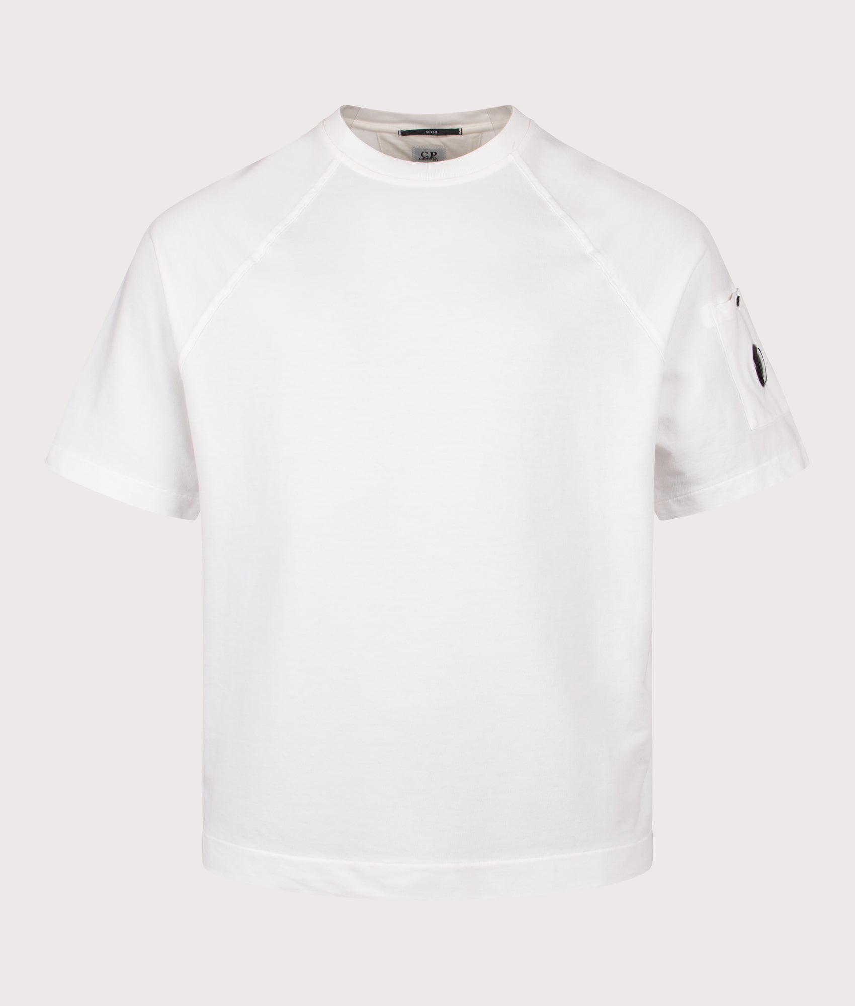 Light Fleece Short Sleeve Sweatshirt in Gauze White | 100% Cotton | C.P. Company | EQVVS | Front shot 