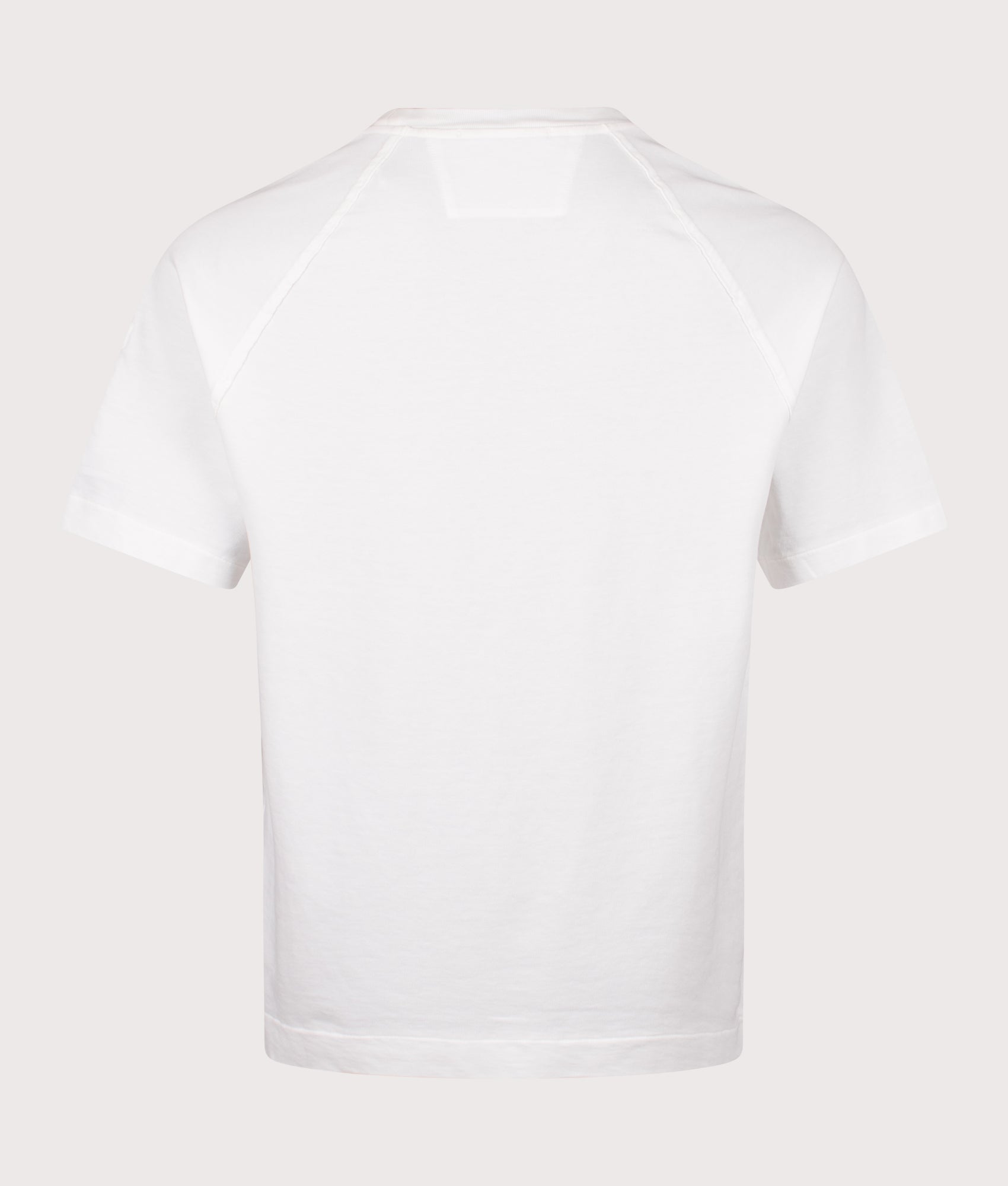 Light Fleece Short Sleeve Sweatshirt in Gauze White | 100% Cotton | C.P. Company | EQVVS | Back shot 