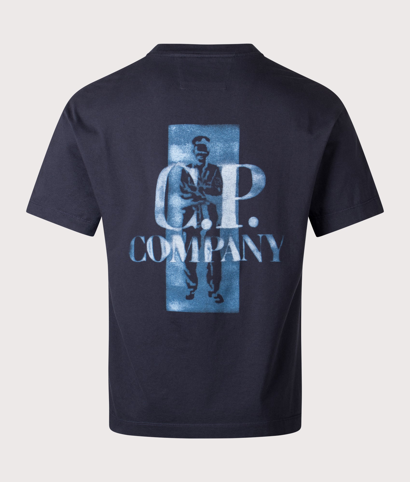 Jersey Comfort Logo T-Shirt in Total Eclipse | 100% Cotton | C.P. Company | EQVVS | Back shot 