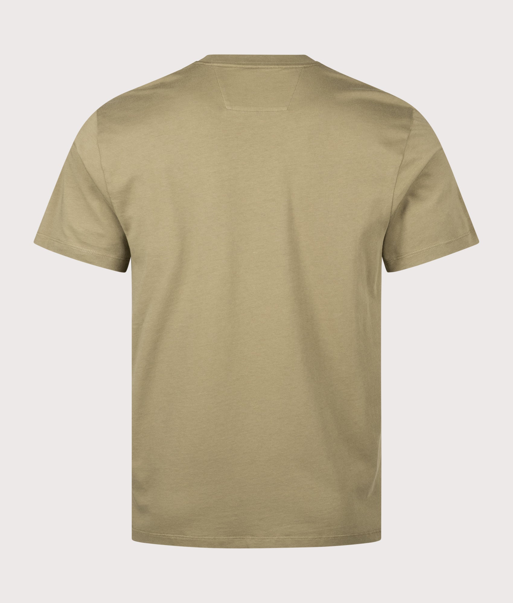 C.P. Company 30/1 Jersey Short Sleeve Printed T-Shirt in Dried Herb at EQVVS Menswear. Back shot.