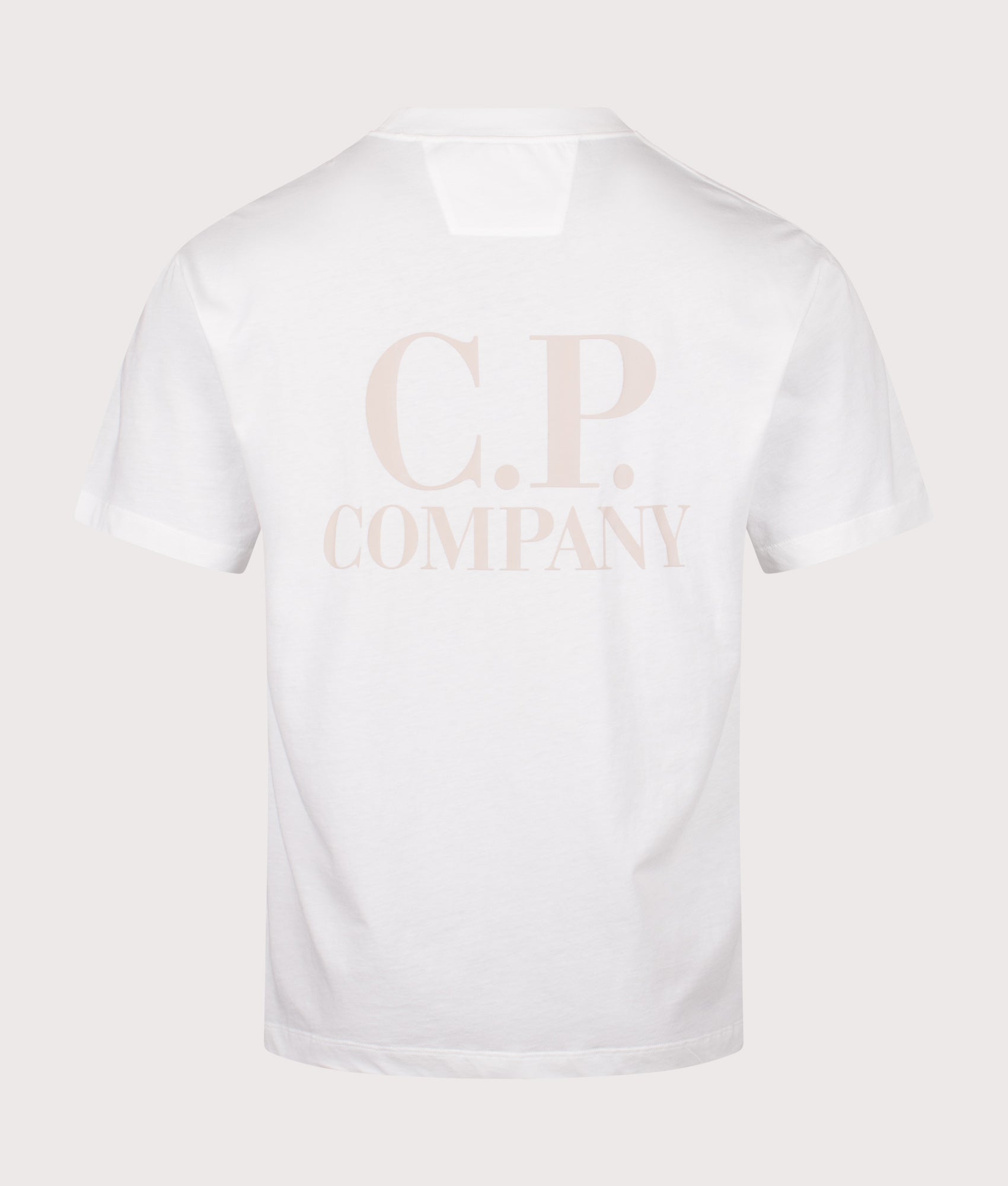Jersey Logo T-Shirt in Gauze White | 100% Cotton | C.P. Company | EQVVS | Back shot 