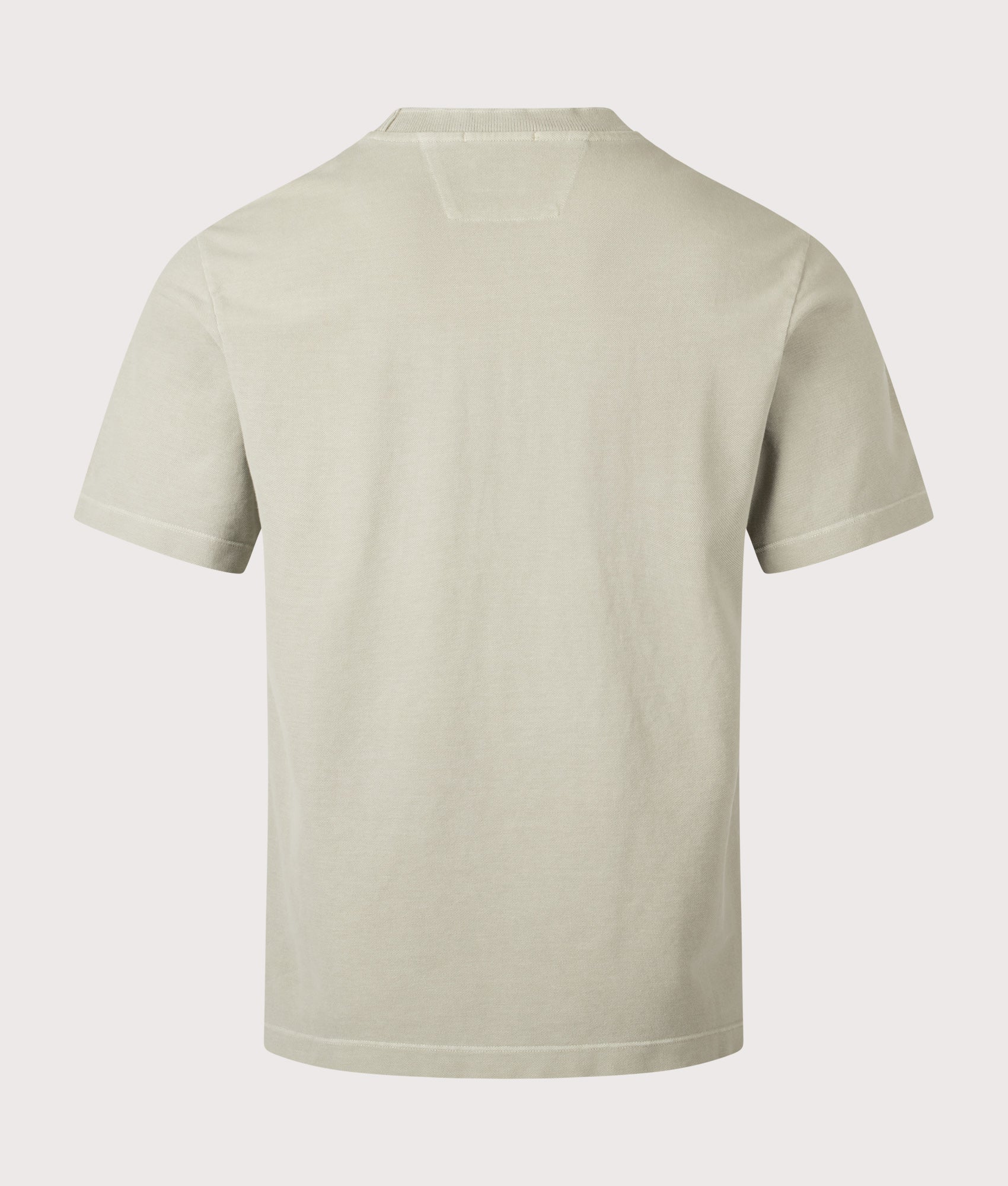 Piqué Pigment Dyed Pocket T-Shirt in Moss Gray | 100% Cotton | C.P. Company | EQVVS | Back shot 