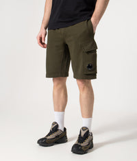 Regular Fit Cotton Diagonal Fleece Cargo Sweatshorts: 683 Ivy Green 