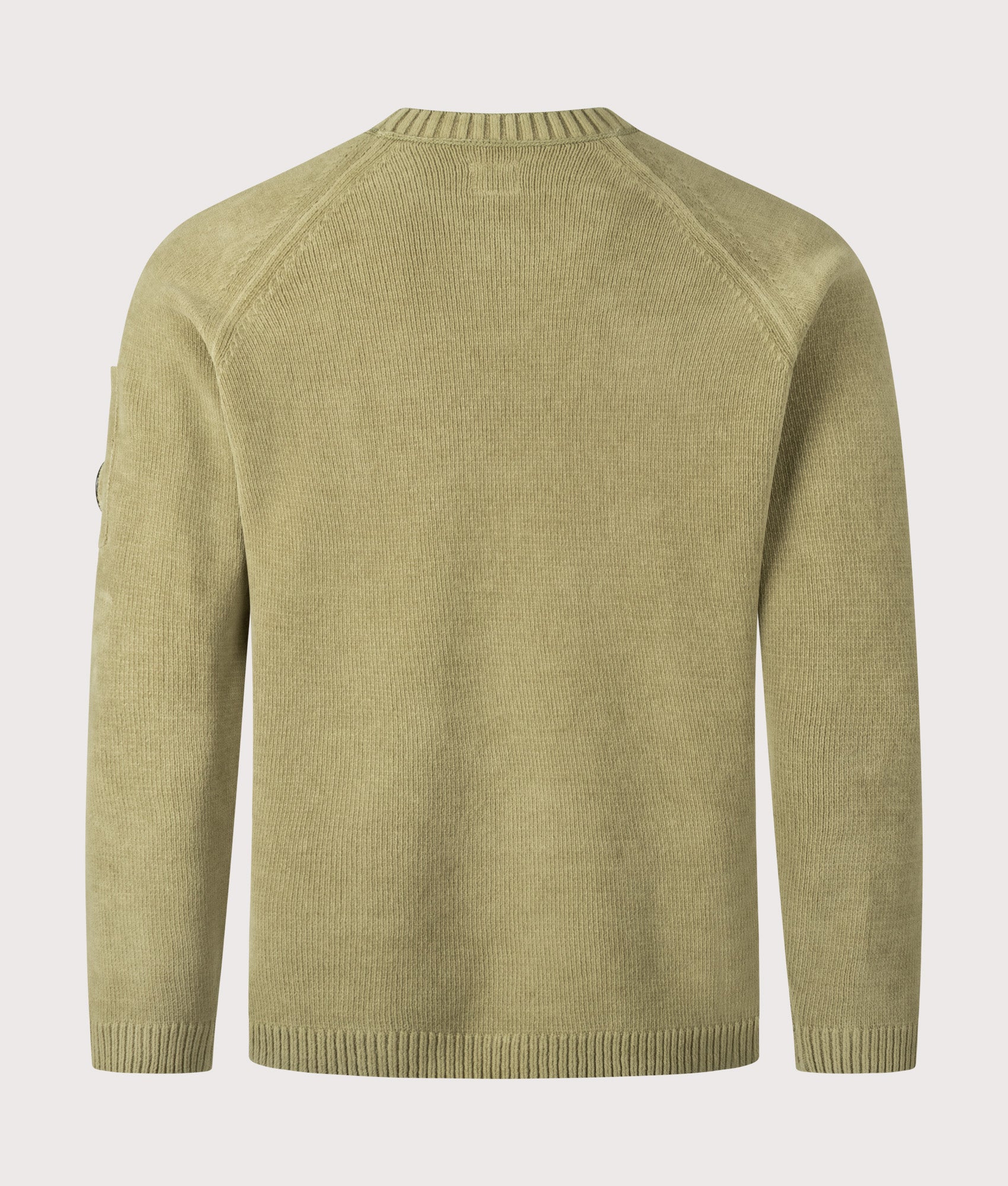 Cotton Chenille Crewneck Lens Jumper in Dried Herb | Cotton Chenille | C.P. Company | EQVVS | Back shot 