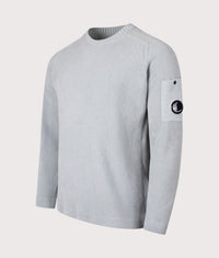 Cotton Chenille Crewneck Lens Jumper: 809 Silver Blue 