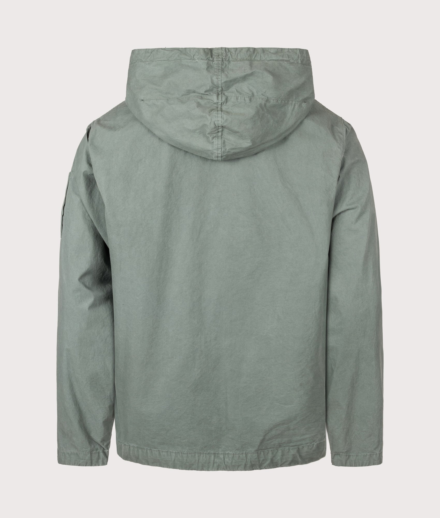 C.P. Company Micro-Reps Hooded Lens Jacket in Laurel Wreath at EQVVS Menswear. Back shot.