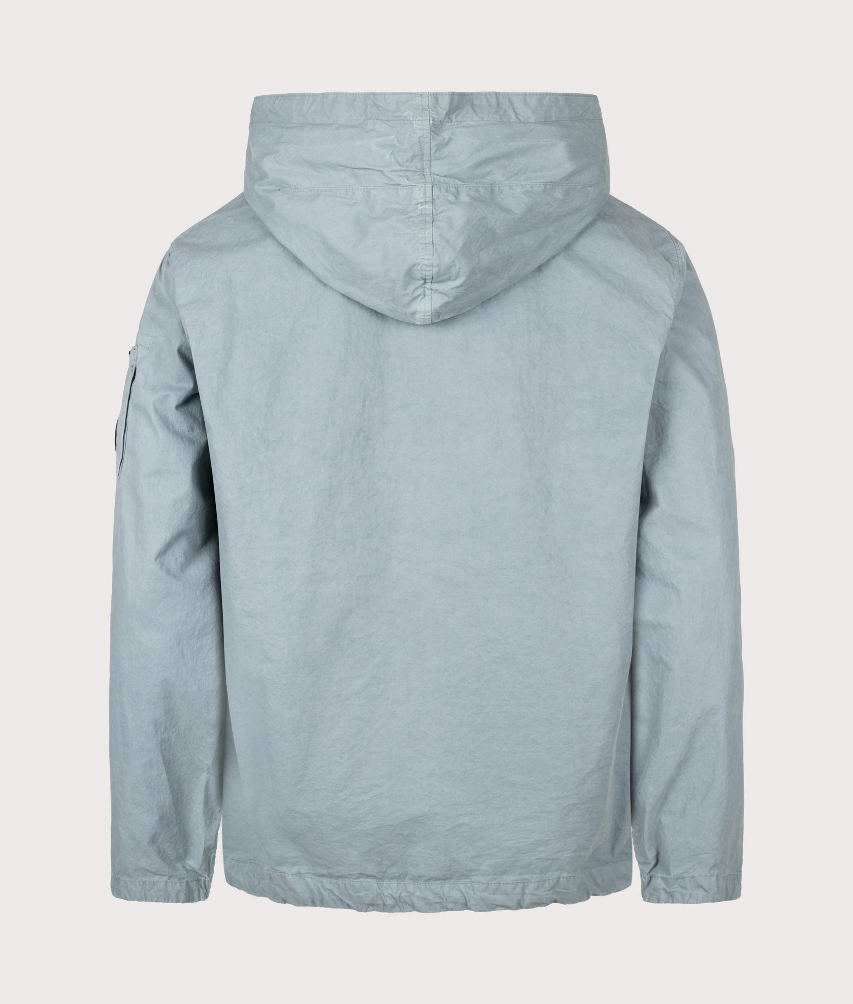 C.P. Company Micro-Reps Hooded Lens Jacket in Silver Blue at EQVVS Menswear. Back shot.