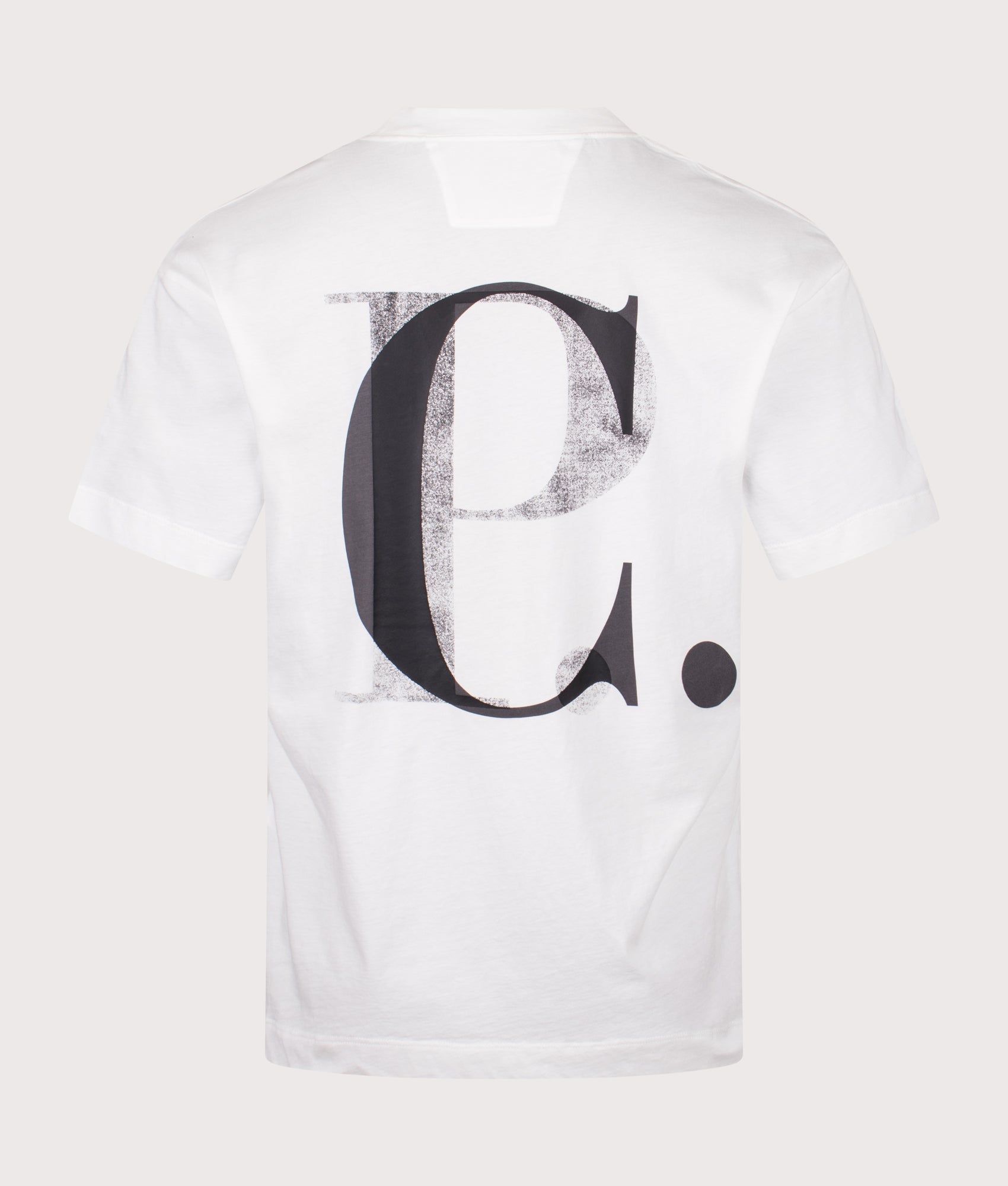 C.P. Company 30/1 Jersey Short Sleeve Logo T-Shirt in Gauze White at EQVVS Menswear. Back shot.