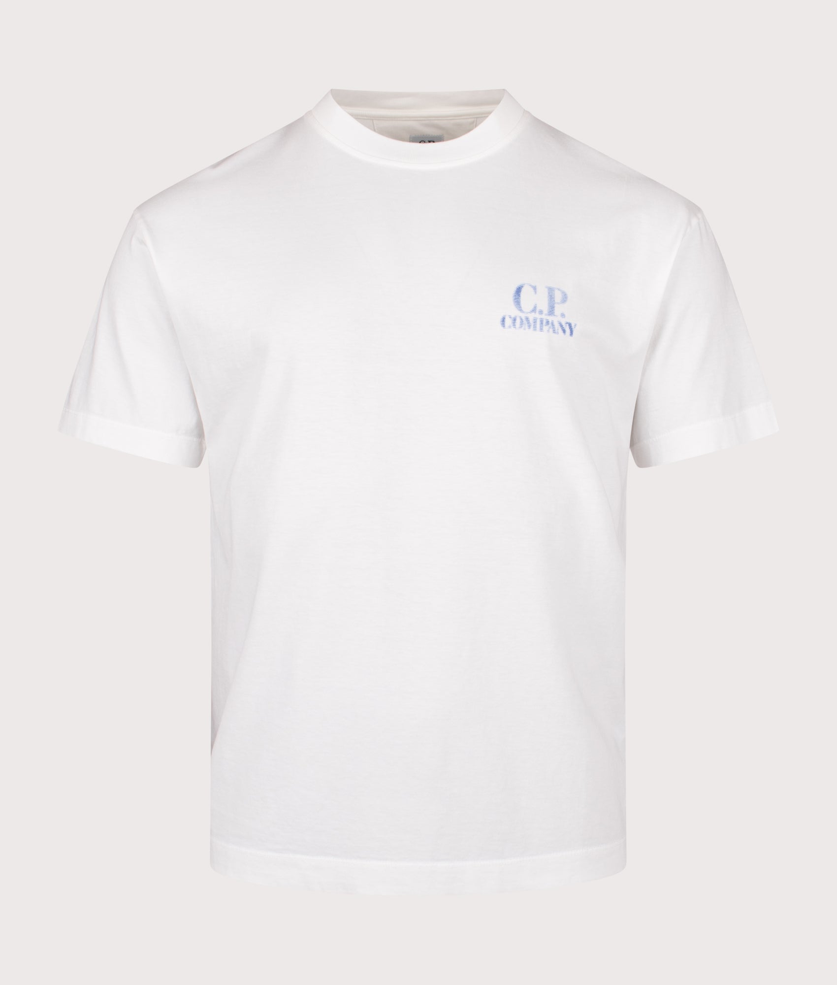 C.P. Company 30/1 Jersey Logo T-Shirt  in Gauze White at EQVVS Menswear. Front shot.