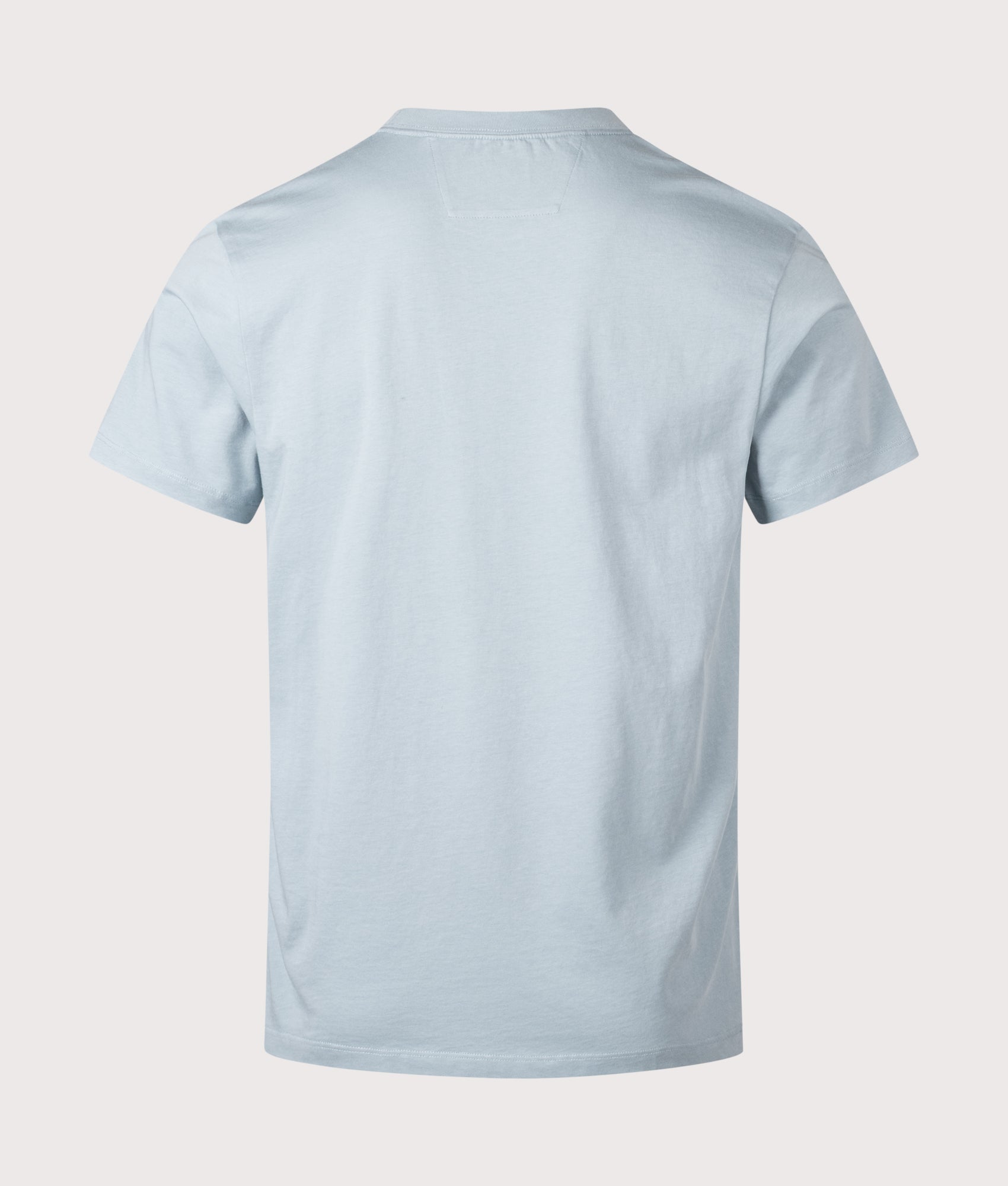 C.P. Company Jersey Logo Patch T-Shirt in Silver Blue at EQVVS Menswear. Back shot.