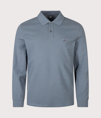 Long Sleeve Stretch Piquet Logo Polo Shirt: 871 Orion Blue 