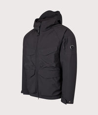 C.P. Shell-R Padded Hooded Lens Jacket: 999 Black 