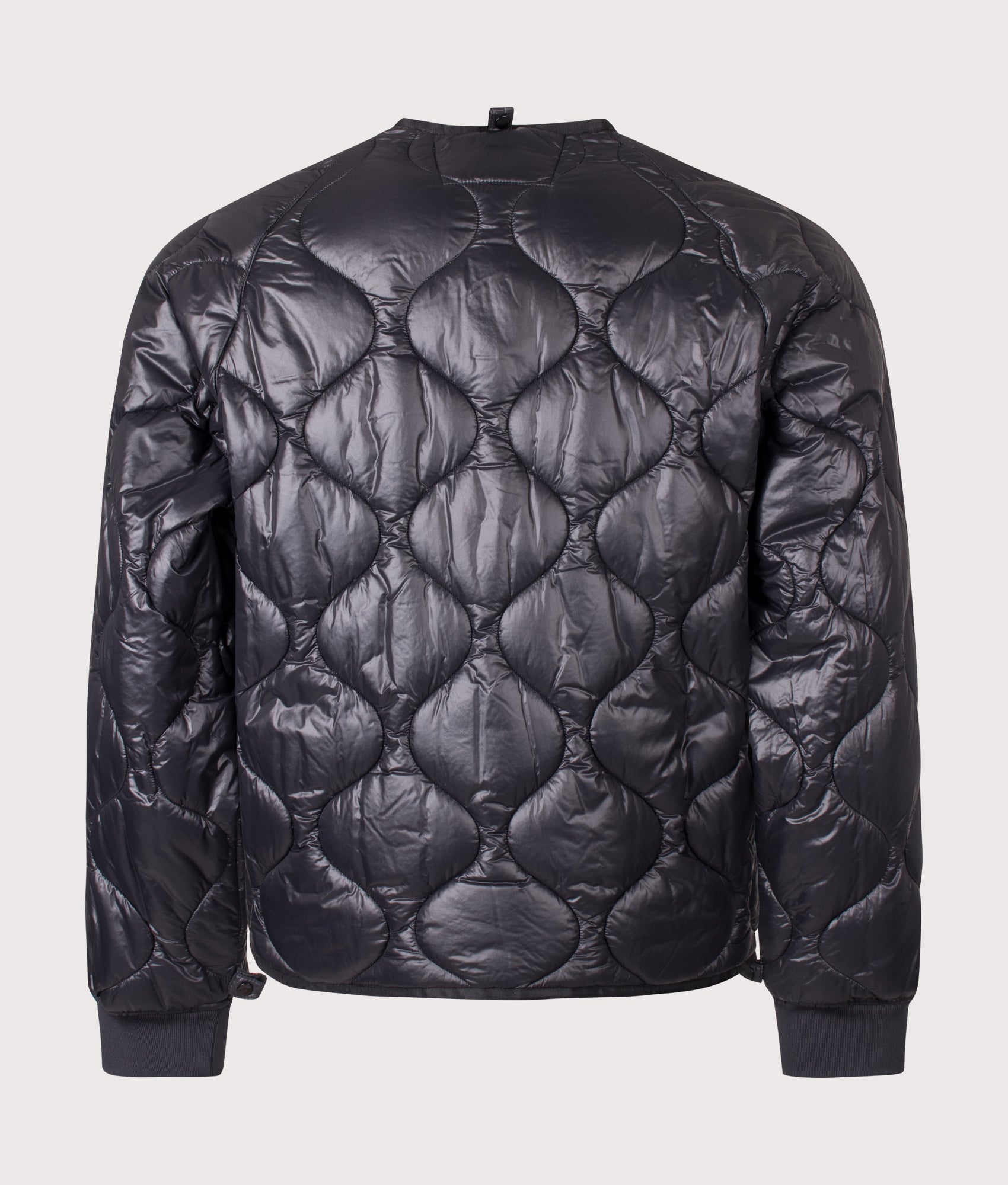C.P. Company C.P. Shell-R Padded Hooded Lens Jacket in Black at EQVVS Menswear. Liner back shot.