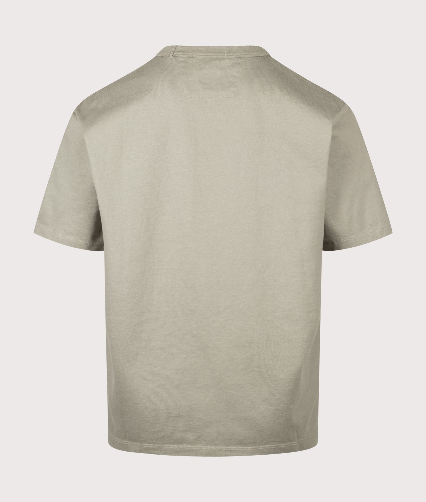 C.P. Company 30/2 Mercerized Jersey Twisted Pocket T-Shirt in Fallen Rock at EQVVS Menswear. Back shot.