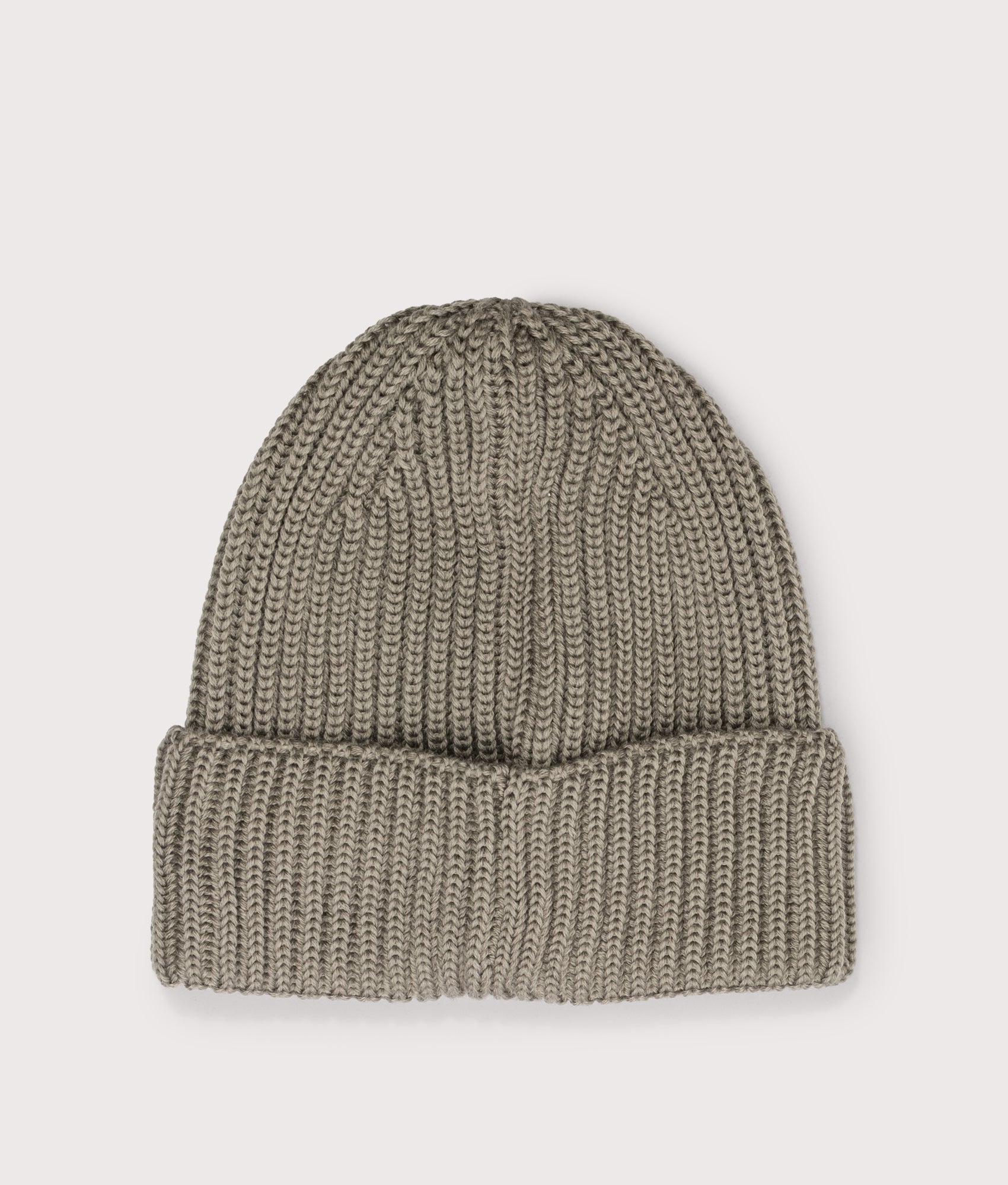 C.P. Company Extrafine Merino Wool Lens Beanie in Fallen Rock at EQVVS Menswear. Back shot.