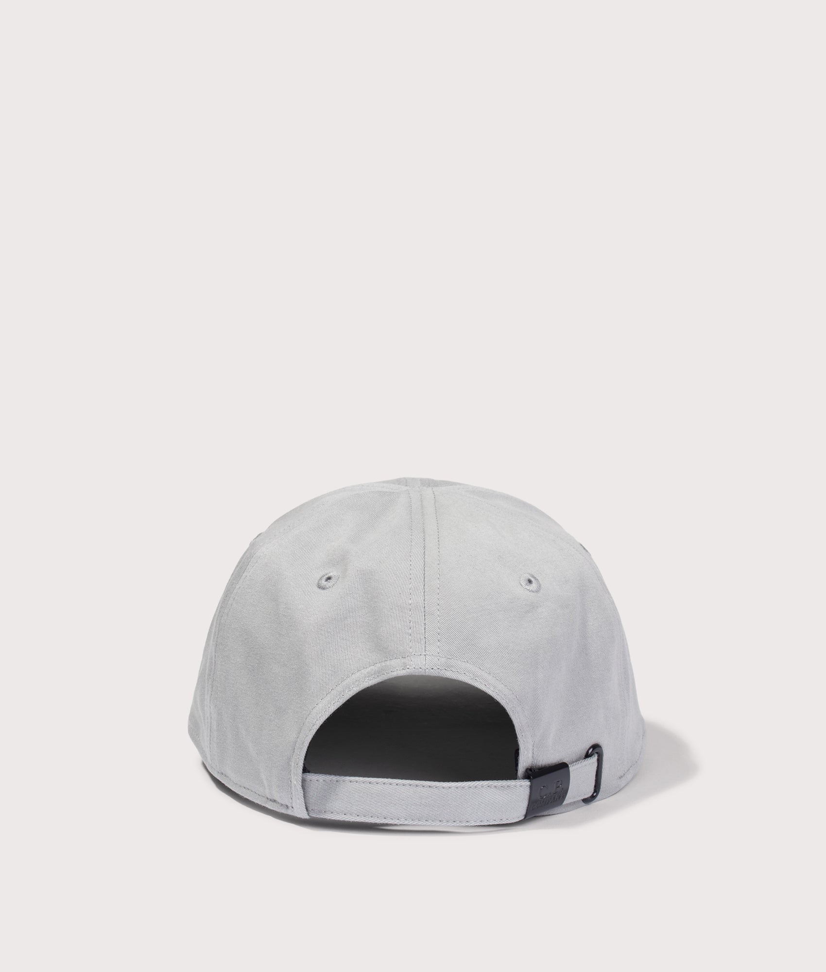 C.P. Company Gabardine Logo Cap in Flint Grey at EQVVS Menswear. Back shot.