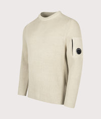 Full Rib Cotton Crewneck Lens Jumper: 120 Silver Birch 