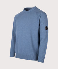 Lambswool GRS Crewneck Lens Jumper: 871 Orion Blue 