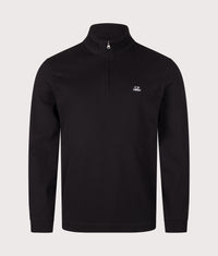 Stretch Piquet Quarter Zip Sweatshirt: 999 Black 