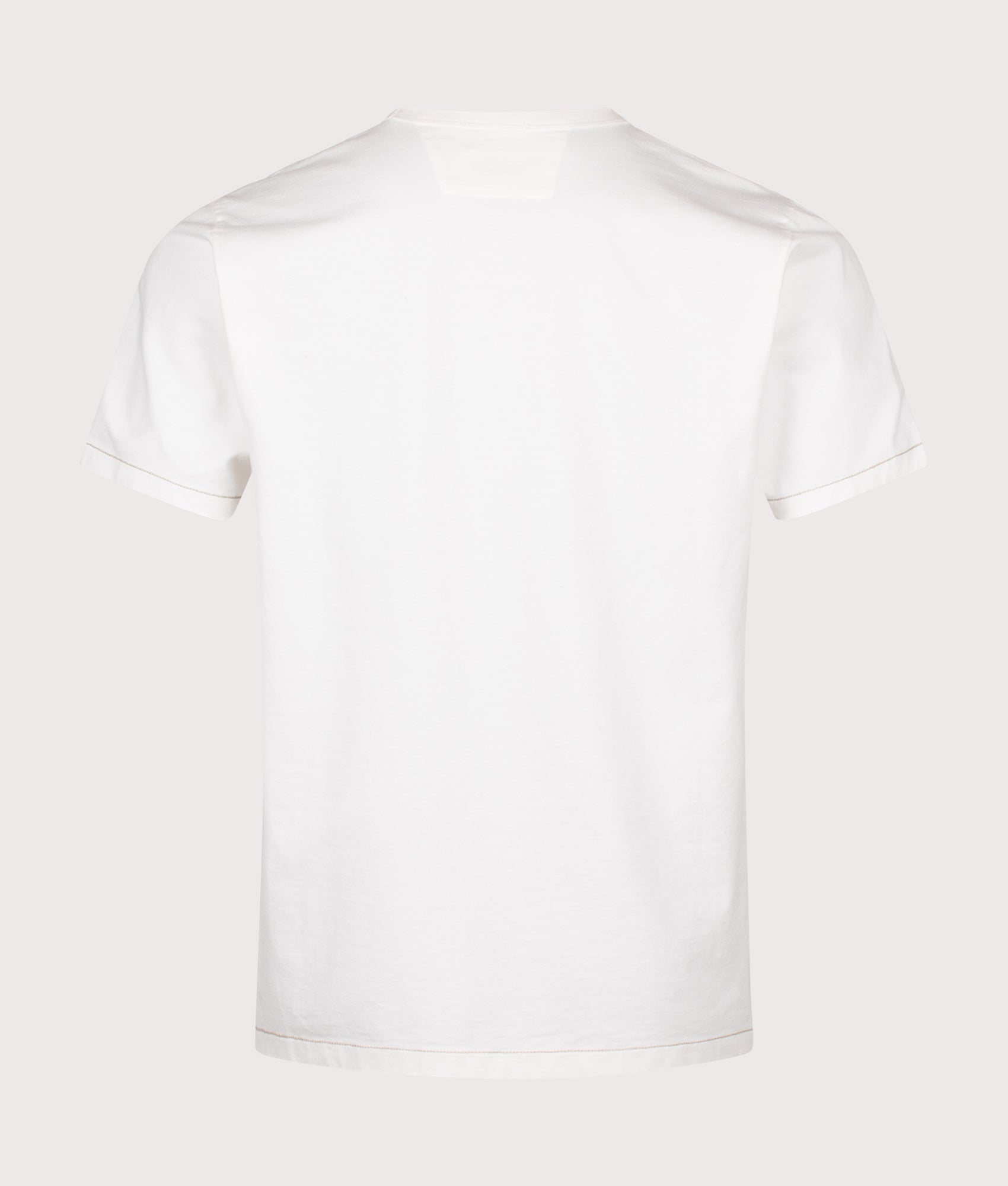 C.P. Company 30/2 Mercerized Jersey Twisted Logo T-Shirt in Gauze White at EQVVS Menswear. Back shot.