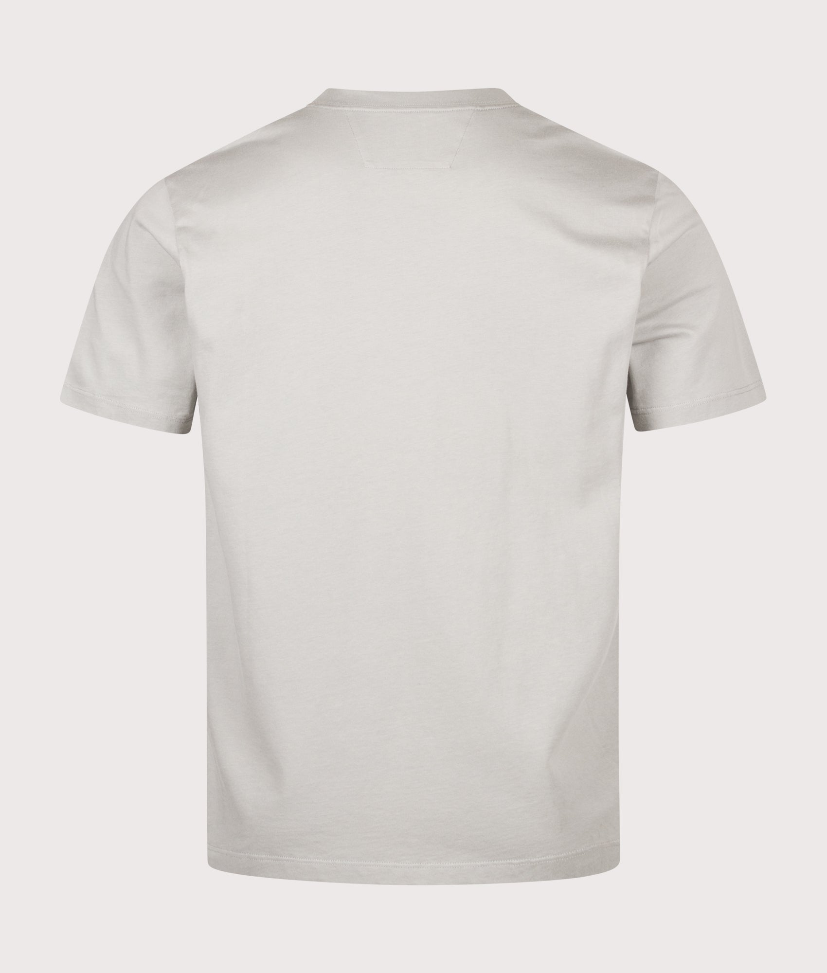 C.P. Company 30/1 Jersey Logo Patch T-Shirt in Flint Grey at EQVVS Menswear. Back shot.
