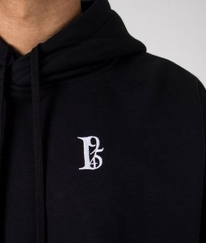 Oversized 1954 Hoodie in Black by Florence Black. EQVVS Detail Shot.